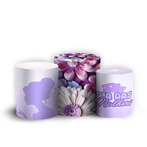 Capas Trio Cilindro Sublimado Vest Facil - Dia Das Mulheres