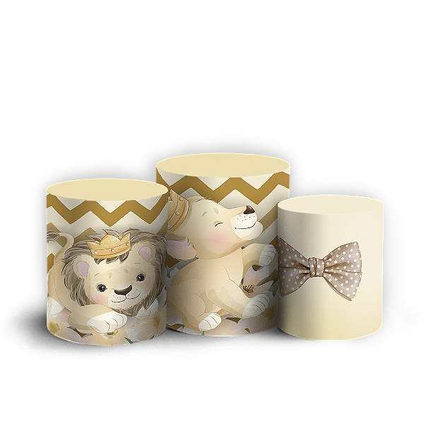 Capas Trio Cilindro Sublimado Vest Facil - Revelação Leãozinho