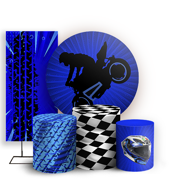 Capas Painel Redondo Trio Cilindro e Faixa Lateral Sublimado - Moto