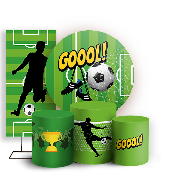 Capas Painel Redondo Trio Cilindro e Faixa Lateral Sublimado - Futebol