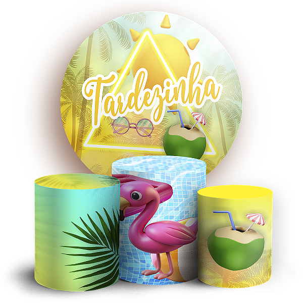 Capas Painel Redondo e Trio Cilindro Sublimado - Tardezinha