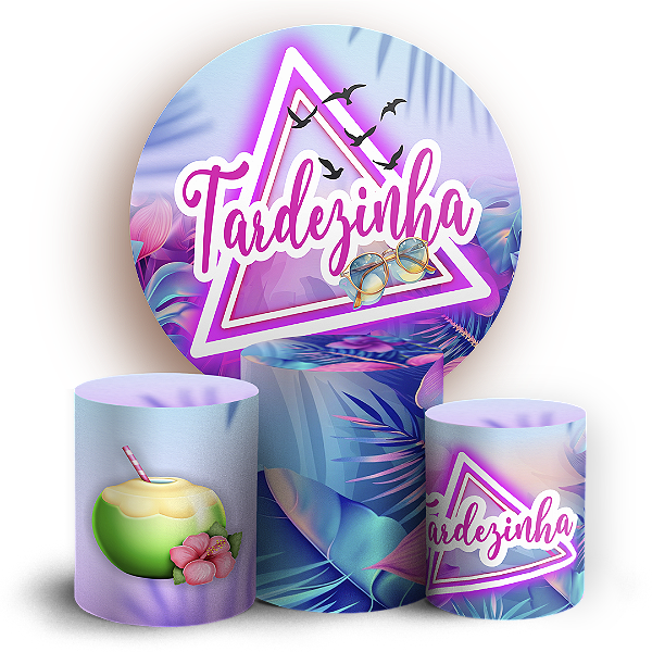 Capas Painel Redondo e Trio Cilindro Sublimado - Tardezinha
