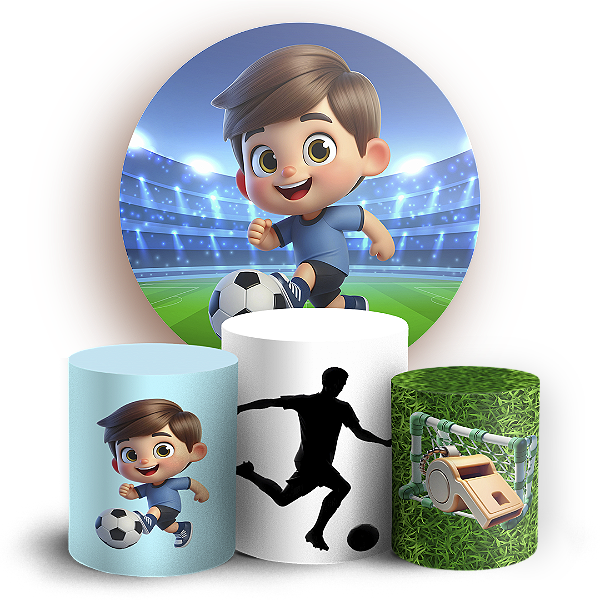 Capas Painel Redondo e Trio Cilindro Sublimado - Futebol
