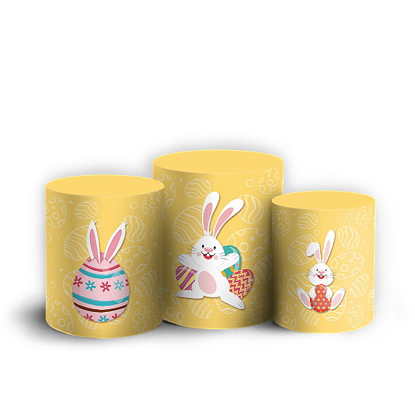 Capas Trio Cilindro Sublimado Vest Facil - Páscoa