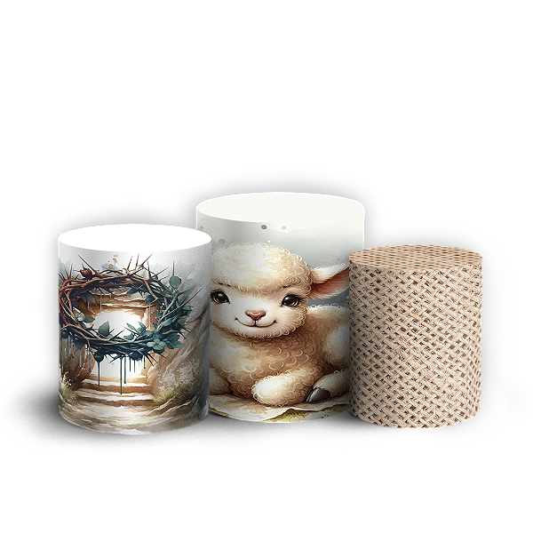 Capas Trio Cilindro Sublimado Vest Facil - Páscoa