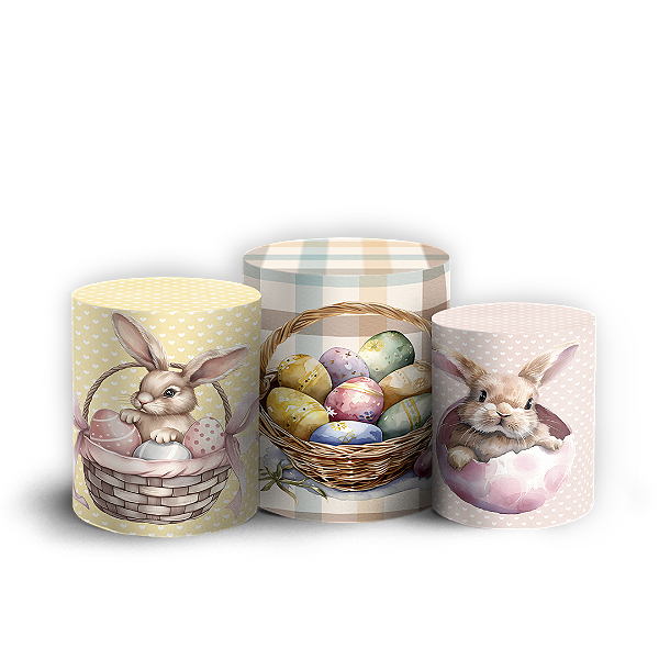 Capas Trio Cilindro Sublimado Vest Facil - Páscoa