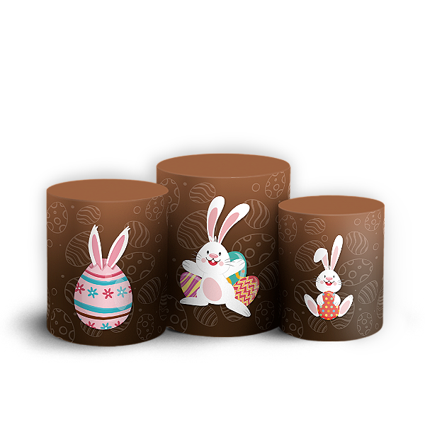 Capas Trio Cilindro Sublimado Vest Facil - Páscoa