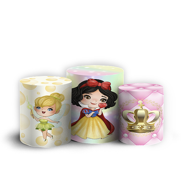 Capas Trio Cilindro Sublimado Vest Facil - Princesas