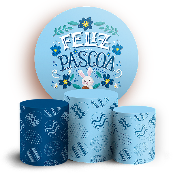 Capas Painel Redondo e Trio Cilindro Sublimado - Páscoa