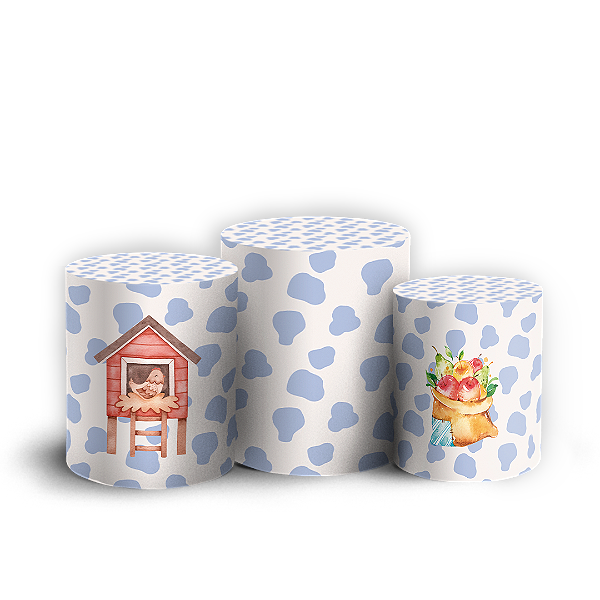Capas Trio Cilindro Sublimado Vest Facil - Fazendinha