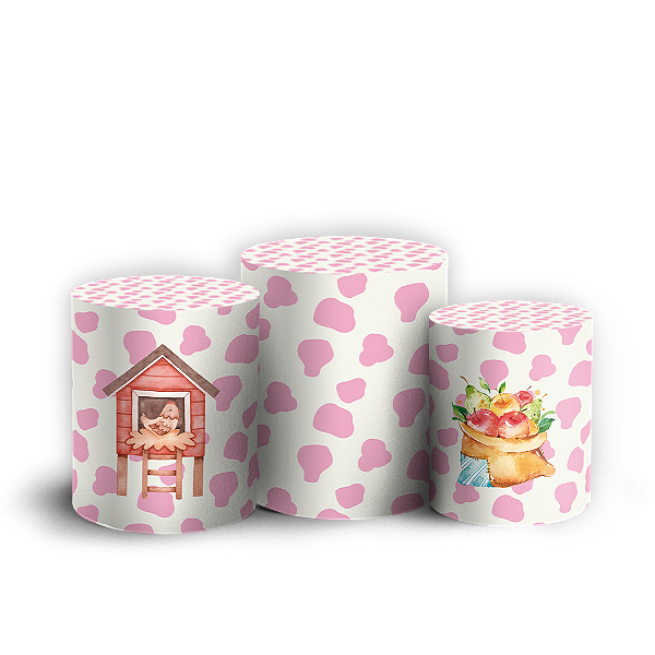 Capas Trio Cilindro Sublimado Vest Facil - Fazendinha