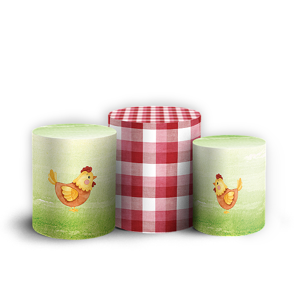 Capas Trio Cilindro Sublimado Vest Facil - Fazendinha