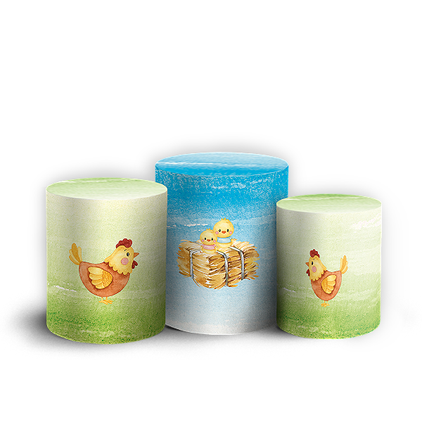 Capas Trio Cilindro Sublimado Vest Facil - Fazendinha