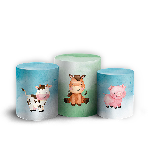 Capas Trio Cilindro Sublimado Vest Facil - Fazendinha