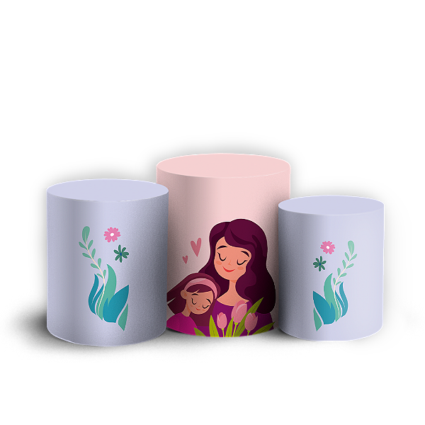 Capas Trio Cilindro Sublimado Vest Facil - Dia Das Mães