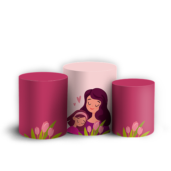 Capas Trio Cilindro Sublimado Vest Facil - Dia Das Mães