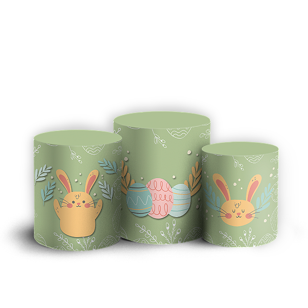 Capas Trio Cilindro Sublimado Vest Facil - Páscoa