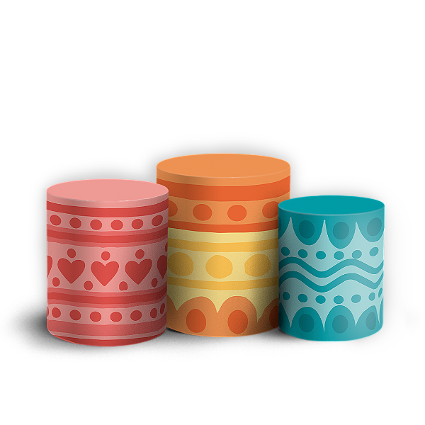 Capas Trio Cilindro Sublimado Vest Facil - Páscoa