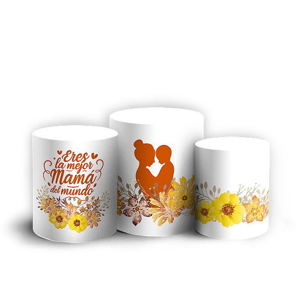 Capas Trio Cilindro Sublimado Vest Facil - Dia de la Madre