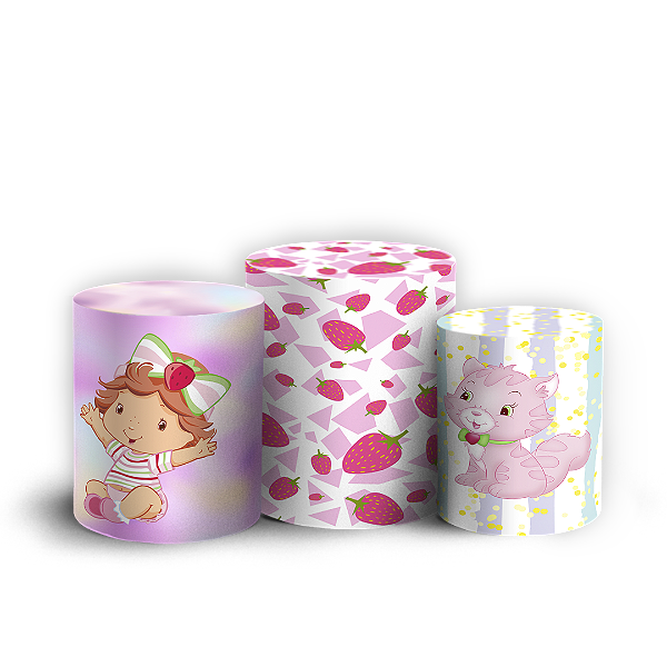 Capas Trio Cilindro Sublimado Vest Facil - Moranguinho Baby