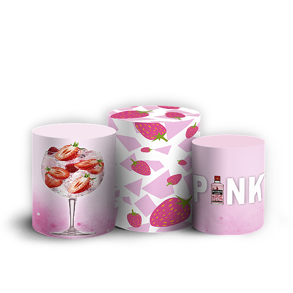 Capas Trio Cilindro Sublimado Vest Facil - Gin Rosa