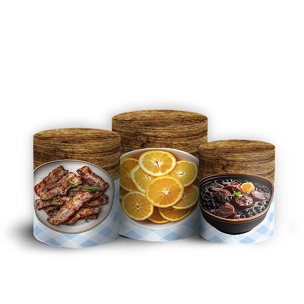 Capas Trio Cilindro Sublimado Vest Facil - Feijoada