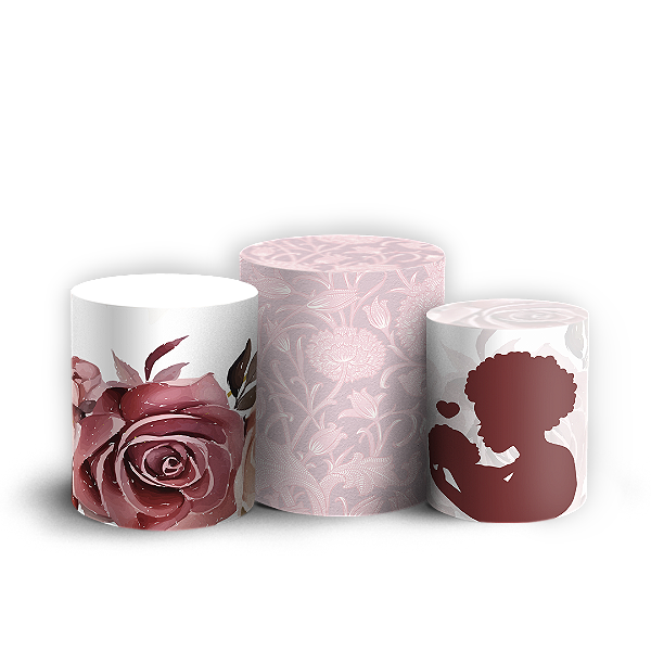 Capas Trio Cilindro Sublimado Vest Facil - Dia Das Mães