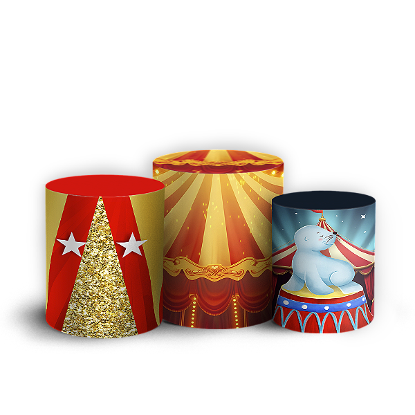 Capas Trio Cilindro Sublimado Vest Facil - Circo