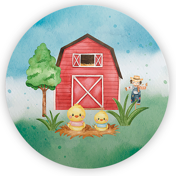 Painel Redondo - Fazendinha  - Sublimado 3D