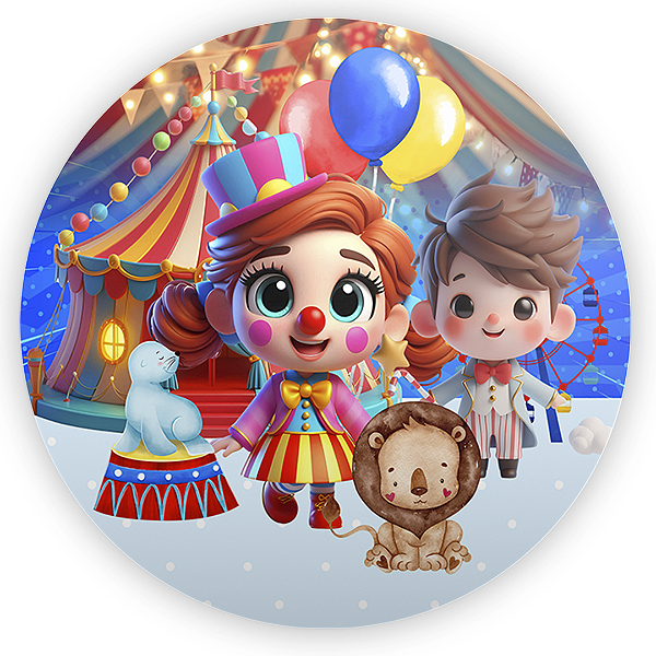 Painel Redondo - Circo - Sublimado 3D