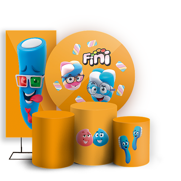 Capas Painel Redondo Trio Cilindro e Faixa Lateral Sublimado - Fini