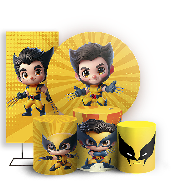 Capas Painel Redondo Trio Cilindro e Faixa Lateral Sublimado - Wolverine