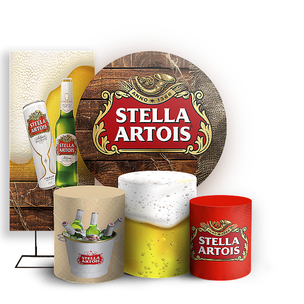 Capas Painel Redondo Trio Cilindro e Faixa Lateral Sublimado - Cerveja