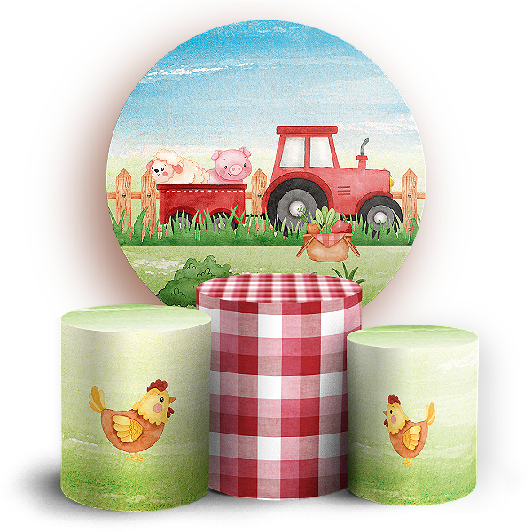 KIT Redondo e Trio - Fazendinha  - Sublimado 3D