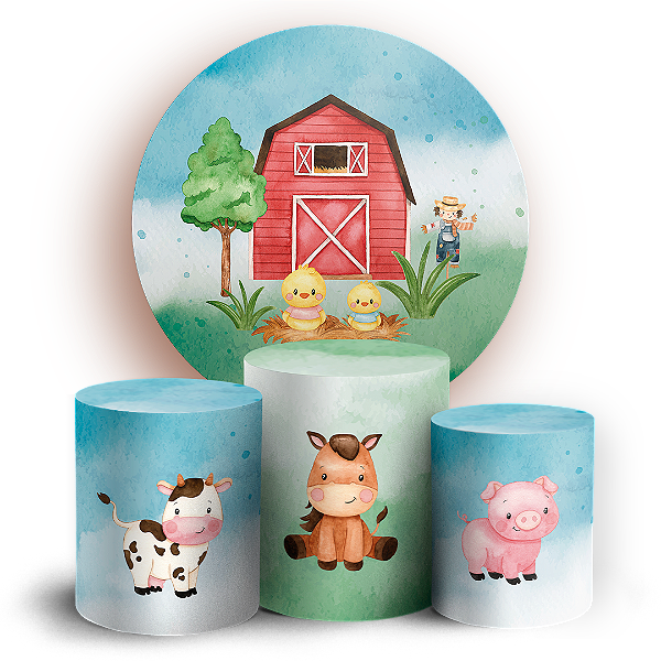 KIT Redondo e Trio - Fazendinha  - Sublimado 3D