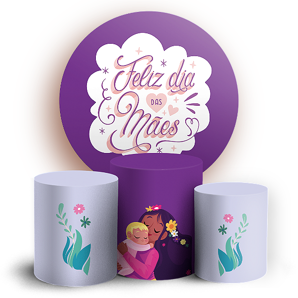KIT Redondo e Trio - Dia Das Mães  - Sublimado 3D