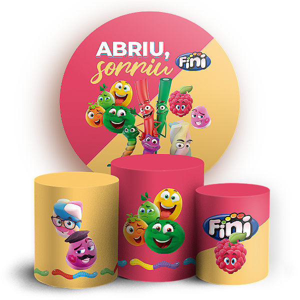 Capas Painel Redondo e Trio Cilindro Sublimado - Doces Fini