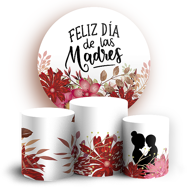 Capas Painel Redondo e Trio Cilindro Sublimado - Dia de la Madre