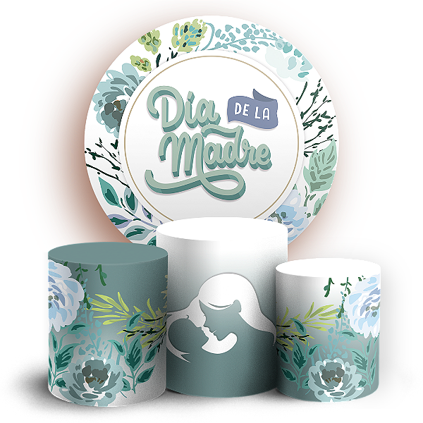 Capas Painel Redondo e Trio Cilindro Sublimado - Dia de la Madre