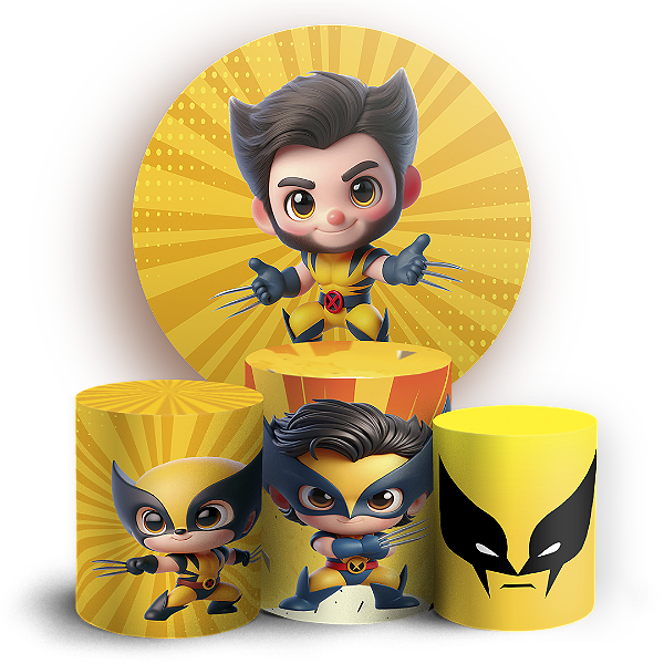 Capas Painel Redondo e Trio Cilindro Sublimado - Wolverine