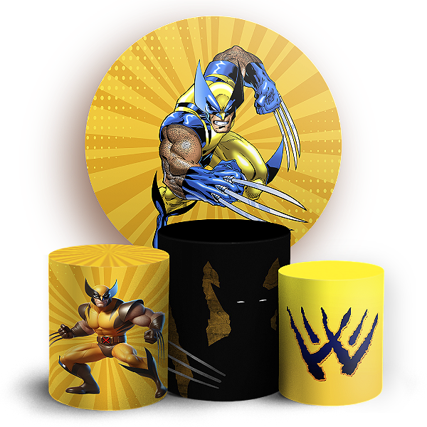 Capas Painel Redondo e Trio Cilindro Sublimado - Wolverine