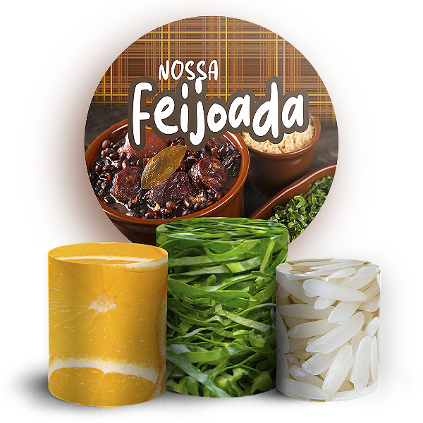 Capas Painel Redondo e Trio Cilindro Sublimado - Feijoada