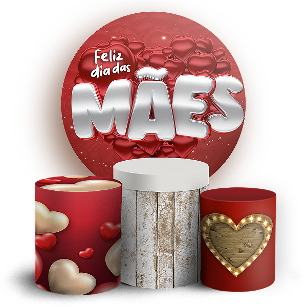 KIT Redondo e Trio - Dia Das Mães - Sublimado 3D