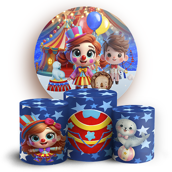 KIT Redondo e Trio - Circo - Sublimado 3D