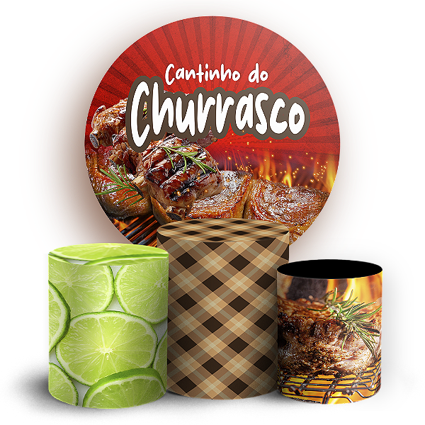 KIT Redondo e Trio - Churrasco - Sublimado 3D