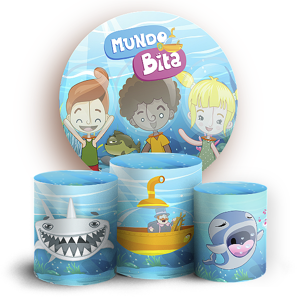 KIT Redondo e Trio - Bita Fundo Do Mar - Sublimado 3D