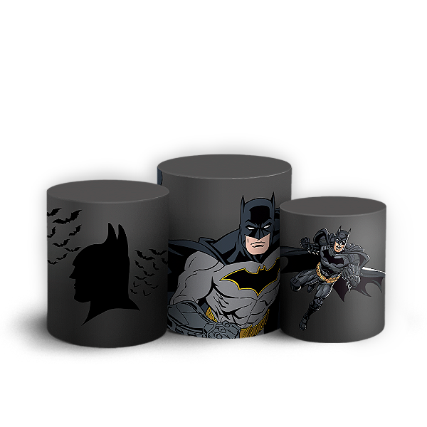 Capas Trio Cilindro Sublimado Vest Facil - Batman