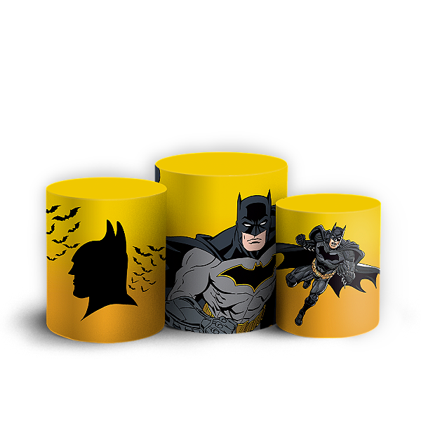 Capas Trio Cilindro Sublimado Vest Facil - Batman