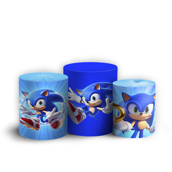 Capas Trio Cilindro Sublimado Vest Facil - Sonic