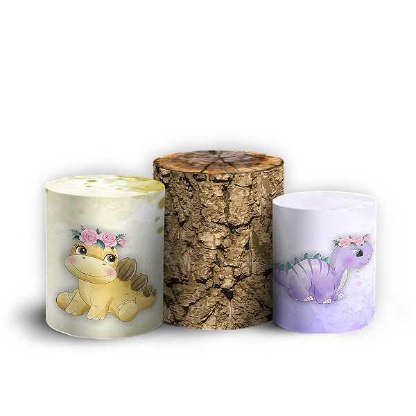 Capas Trio Cilindro Sublimado Vest Facil - Dinossauro